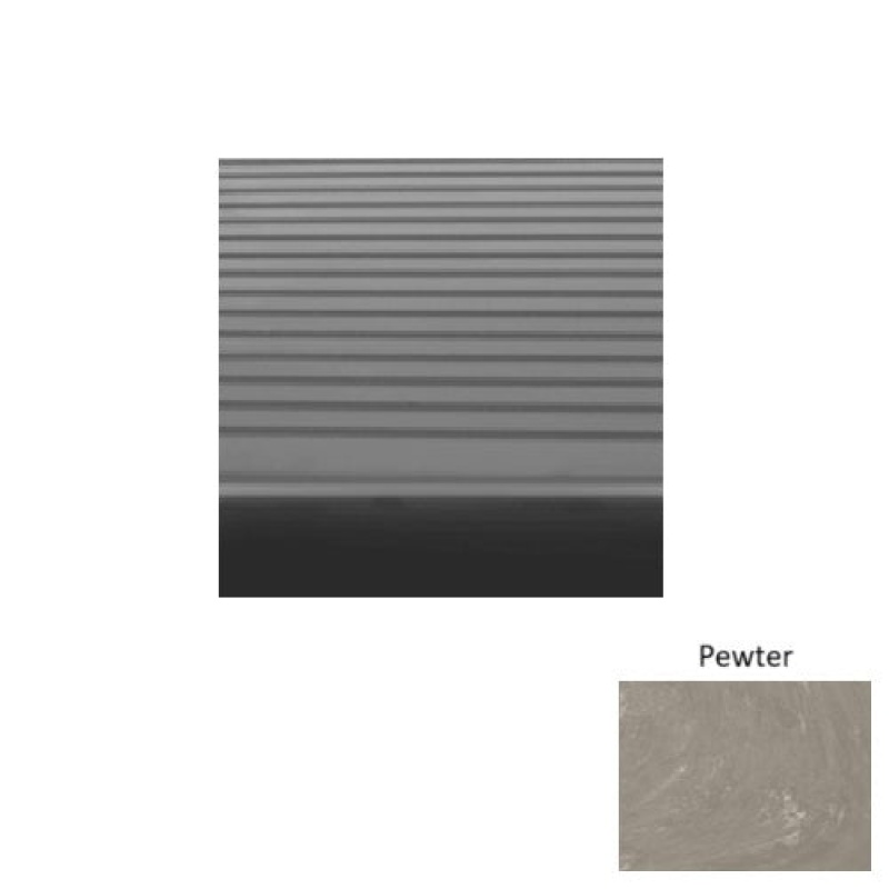 Marbleized 80 Pewter Light Duty Rib Rubber (Sq) Stair Tread - Textured