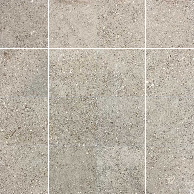 Grey Azores Limestone Tile - Bushed Hammered & Brushed - 12" X 24"