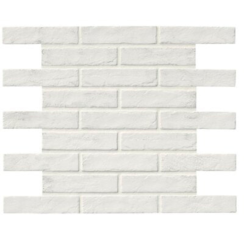 Capella Brickstone White Porcelain Tile - Matte - 2" X 10"