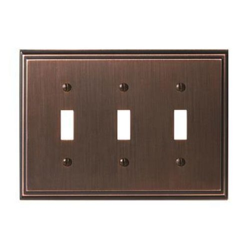 Mulholland Zinc 3 Toggle Switch Wall Plate - Oil Rubbed Bronze - 3-Toggle