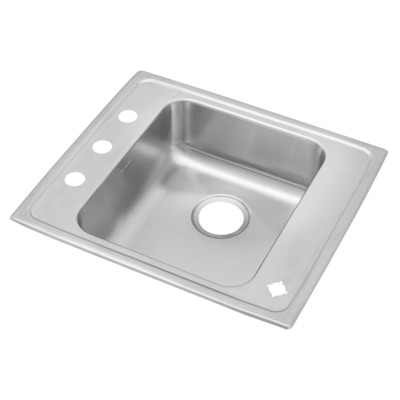 Drkad222065fr4 Lustertone Classic Stainless Steel Drop In Single Bowl Kitchen Sink - 22" X 19 1/2" X 6 1/2" - Stainless Steel
