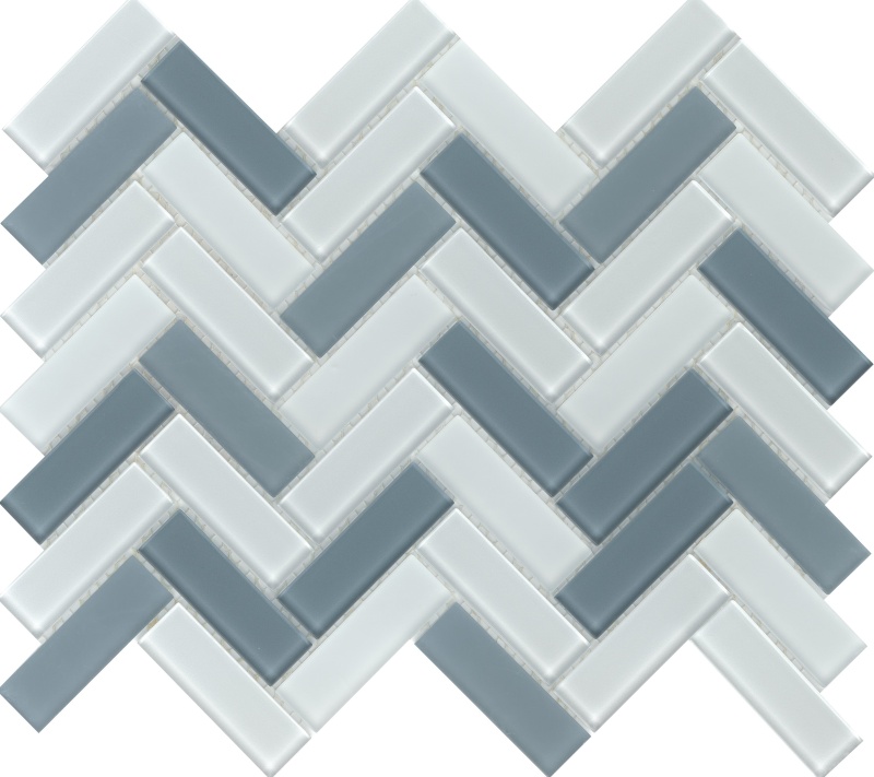 Charisma Chic Glass Mosaic - Herringbone - Glossy & Frosted