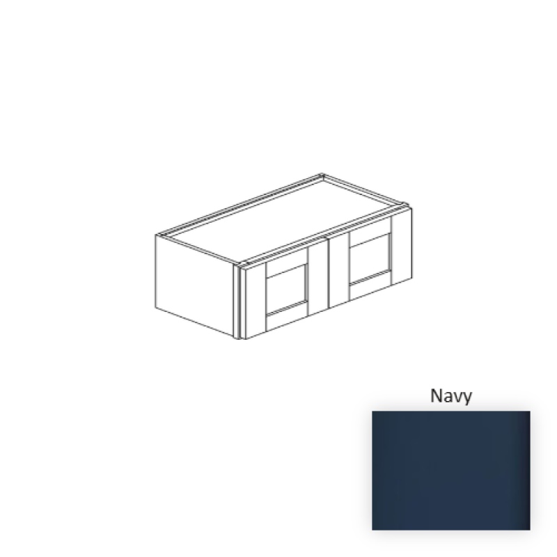 Navy Wood Kitchen Wall Cabinet