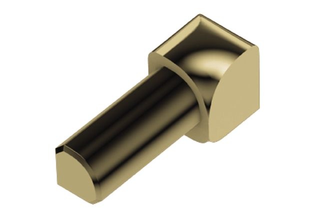 Rondec 90 Degree Inside Corner Metal Tile Edging Trim - Polished Brass Anodized Aluminum