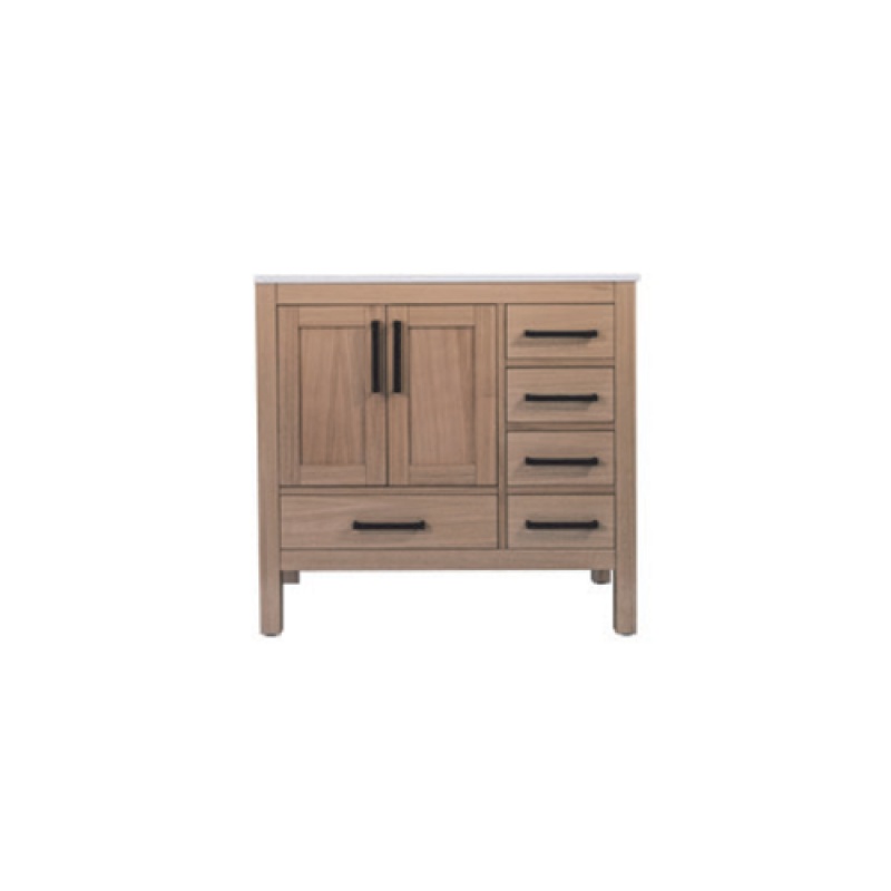 Ashley Natural Oak Wood Freestanding Single Sink Bathroom Vanity