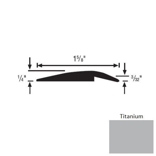 Flextones Titanium Vinyl 156 Underslung Reducer - 1 5/8" X 35 Ft Coils - Thermoplastic