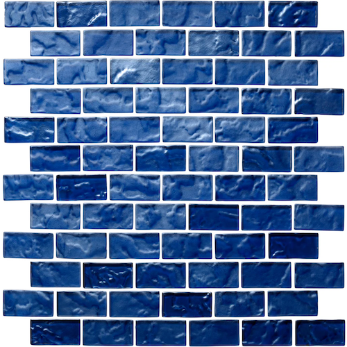 Lava Deep Flow Glass Mosaic - 1" x 2" Offset
