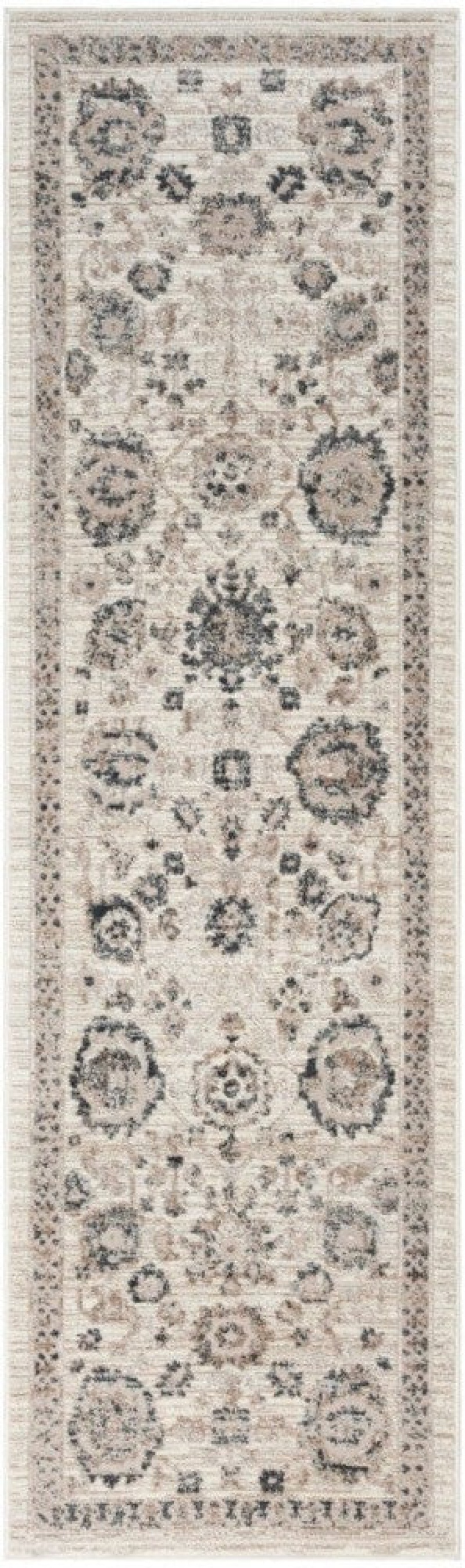 Eco Cycle Ivory Multicolor Ecy02 Polyester Traditional Area Rug - 8 Ft Runner - Ivory Multicolor