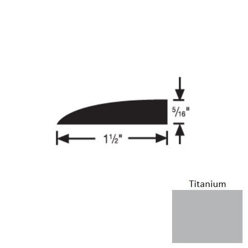 Flextones Titanium Vinyl 177B Carpet Edge Reducer - 1 1/2" X 12 Ft - Thermoplastic