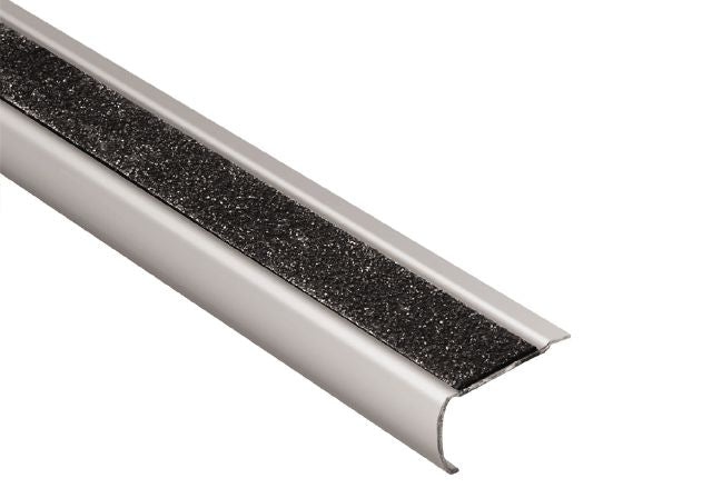 Trep Gk B Stair Nose Metal Tile Edging Trim - Brushed Stainless Steel Black