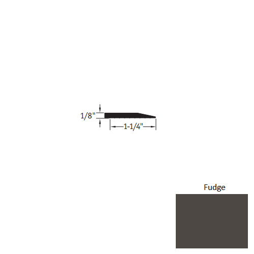 Johnsonite Fudge Vinyl Moulding / Trim - 1 1/4" X 25 Ft (300") X 1/8" Reducer - Reducer