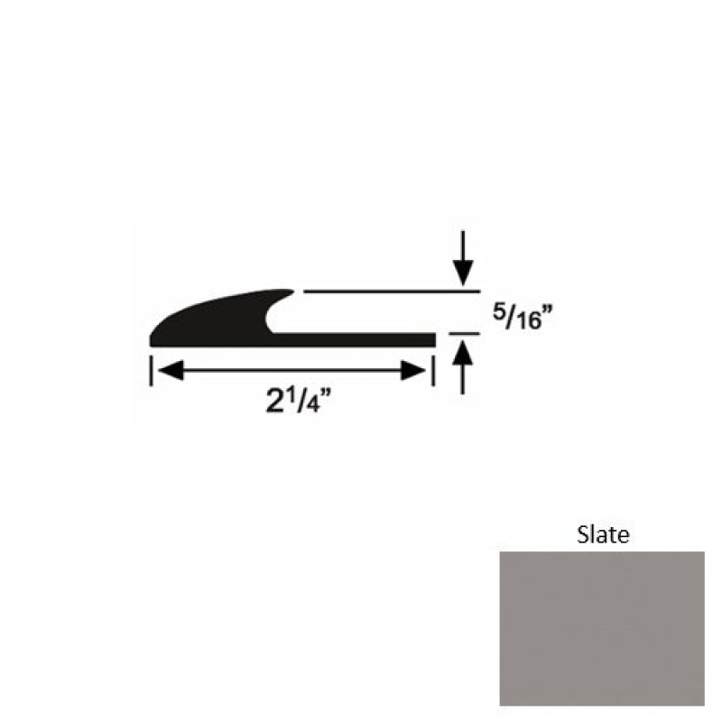 Solid 39 Slate Rubber Glue Down Carpet Edge - 2 1/4" X 9 Ft (108") X 5/16"
