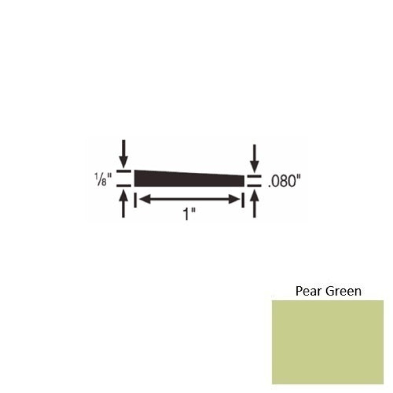 Solid 59 Pear Green Rubber Reducer Strip - 1" X 9 Ft (108") X 1/8"