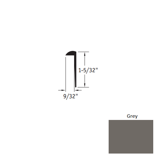 Johnsonite Grey Vinyl Square Cap Cove Cap Moulding/Trim