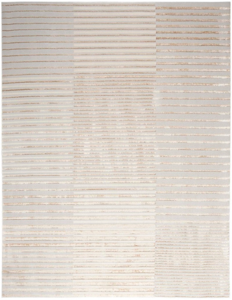 Beige Silver Contemporary Area Rug 8 Ft X 10 Ft