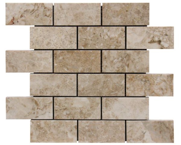 Cappuccino Marble Mosaic - 2" X 4" Brick - Polished