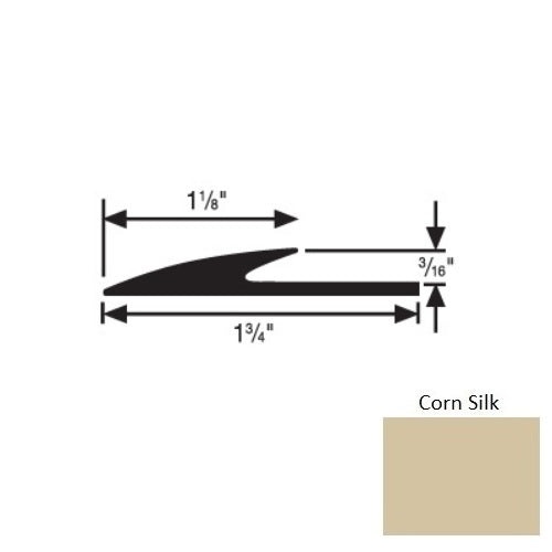 Flextones Corn Silk Vinyl 185 Transition Edge Guard - 3/16" X 12 Ft - Thermoplastic