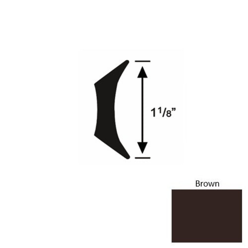 Solid 44 Brown Rubber Fillet Strip - 1 1/8" X 9 Ft (108")
