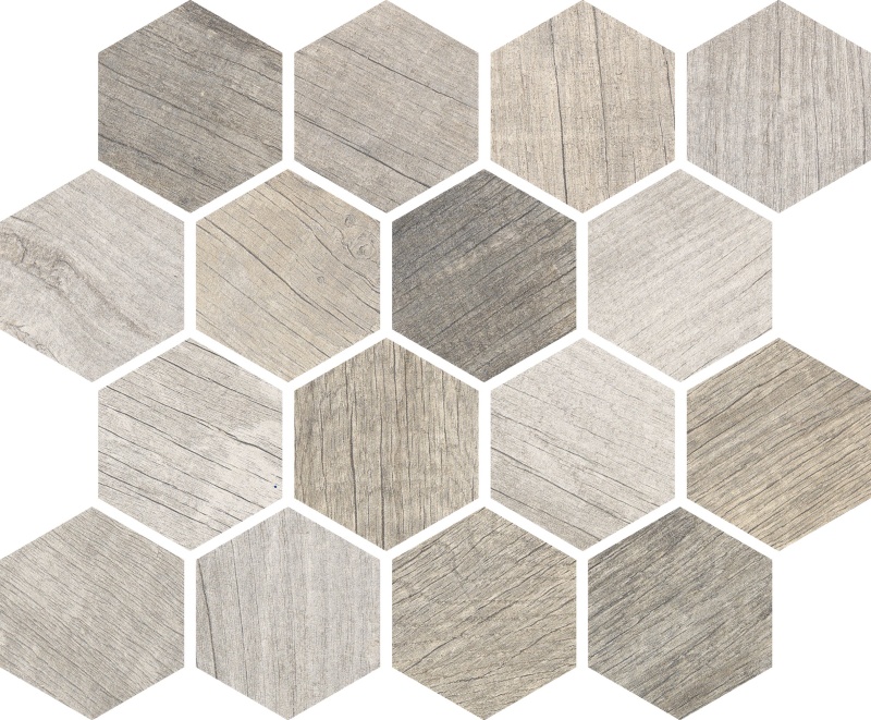 Palm Sea Porcelain Mosaic - 3" Hexagon - Matte