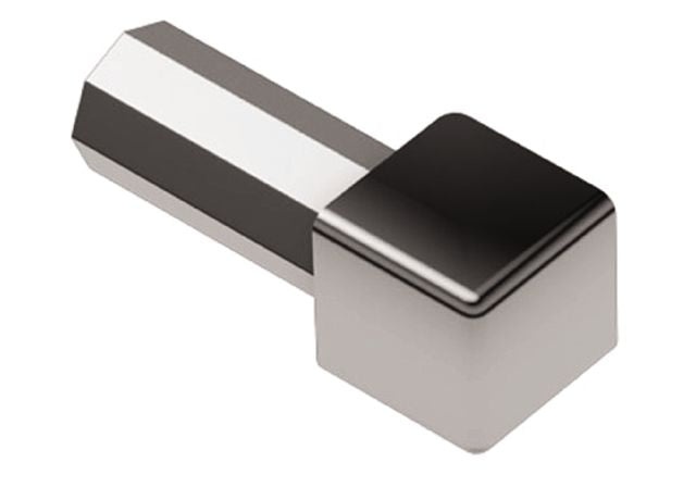 Quadec Inside & Outside Corner Metal Tile Edging Trim - Stainless Steel