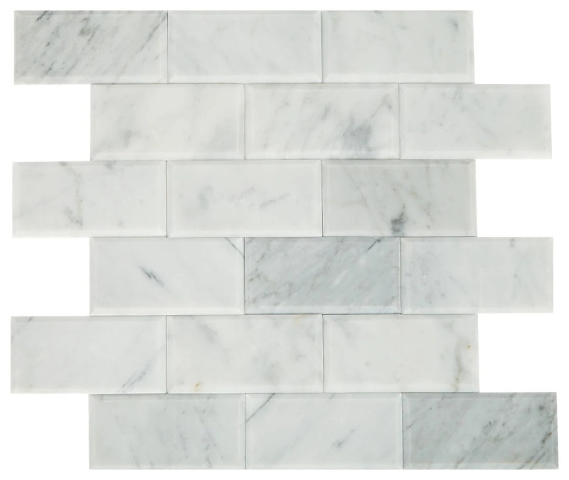 Simplystick Mosaix Carrara White Peel & Stick Marble Mosaic