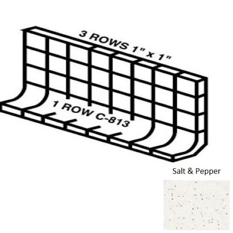 Unglazed Salt & Pepper Porcelain Wall Trim