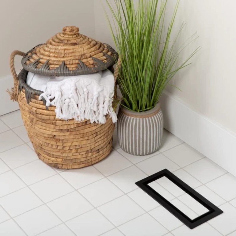 Lite Black 4" x 12" Framed Floor Ventilation - Matte