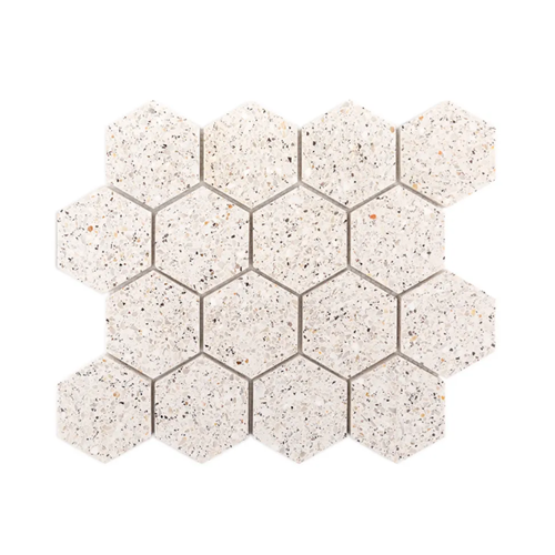 Modern Mixer Spirits Terrazzo Mosaic - 3" Hexagon - Semi Polished