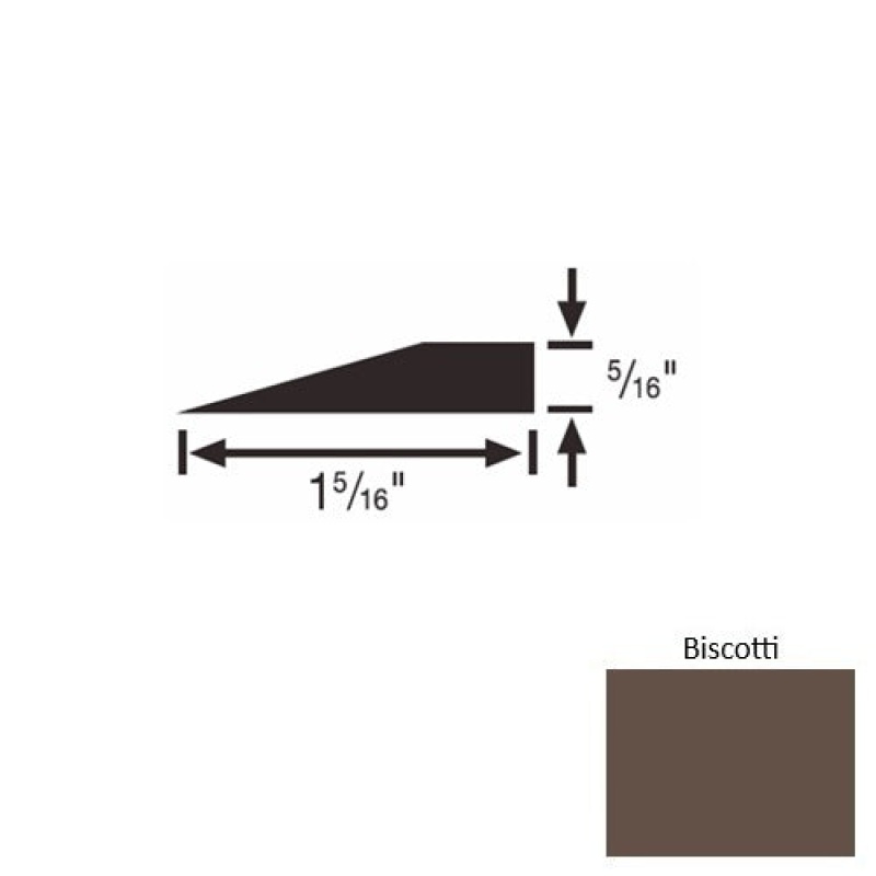 Solid 25 Biscotti Rubber Reducer Strip - 1 5/16" X 9 Ft (108") X 5/16"