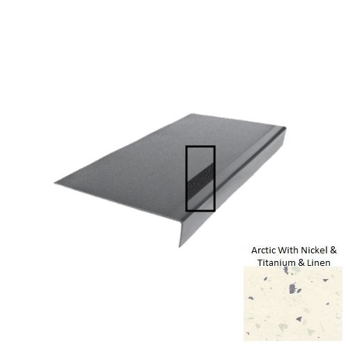 Spextones Arctic With Nickel & Titanium & Linen Type 975 With Carborundum Strip Distinct Designs Rubber - 12 1/2" X 72" Stair Tread - Hammered