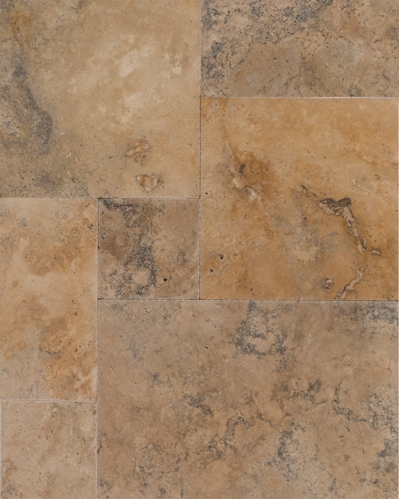 Ivory Rustic Travertine Versailles Pattern Tile