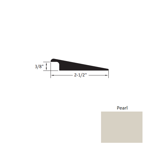 Johnsonite Pearl Vinyl Moulding / Trim - 2 1/2" X 12 Ft (144") X 3/8" Wheeled Traffic Transition - Wheeled Traffic Transition