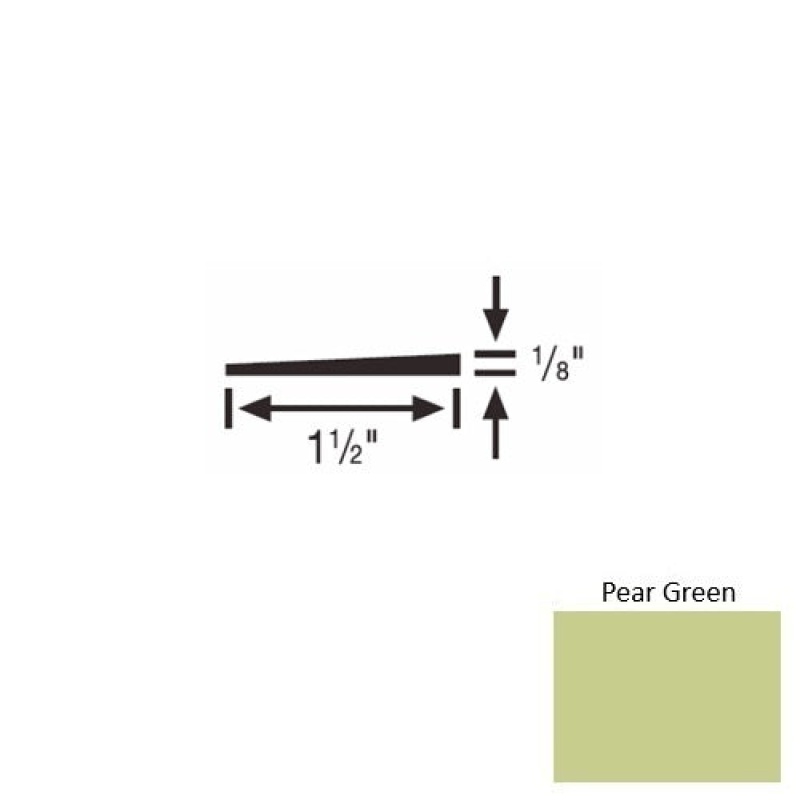 Solid 45 Pear Green Rubber Reducer Strip - 1 1/2" X 9 Ft (108") X 1/8"