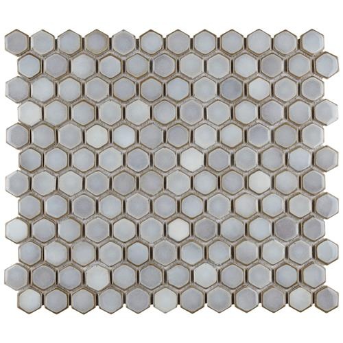 Hudson Grey Eye Porcelain Mosaic - Hexagon - Glossy