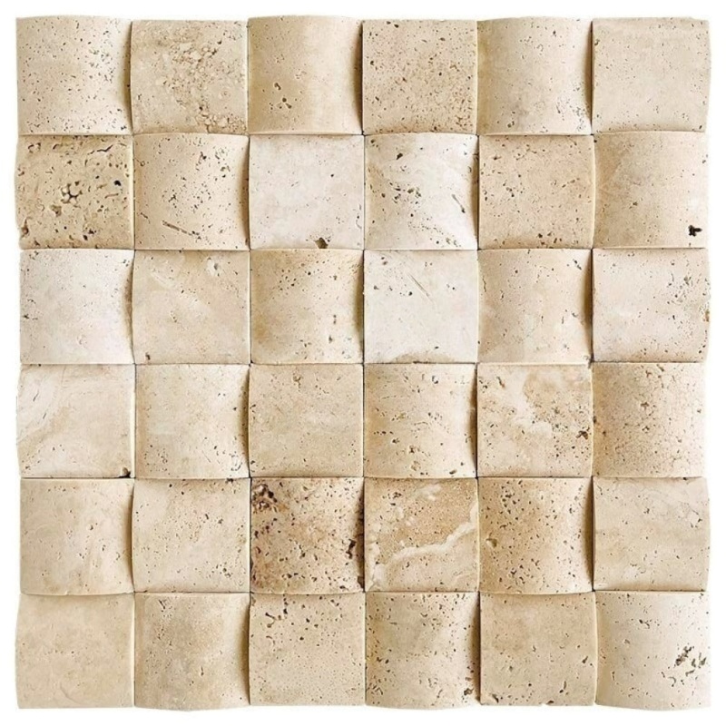 Ivory Cross Cut Travertine Mosaic Tile