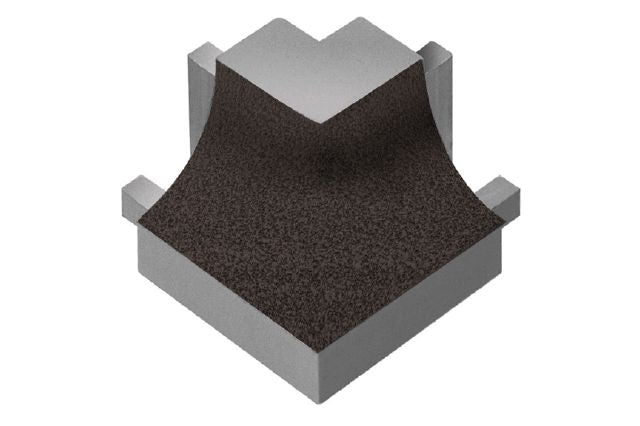 Dilex Ahk 90 Degree Square Outside Corner Metal Tile Edging Trim - Dark Anthracite Textured Color Coated Aluminum - 1/2" X 1"