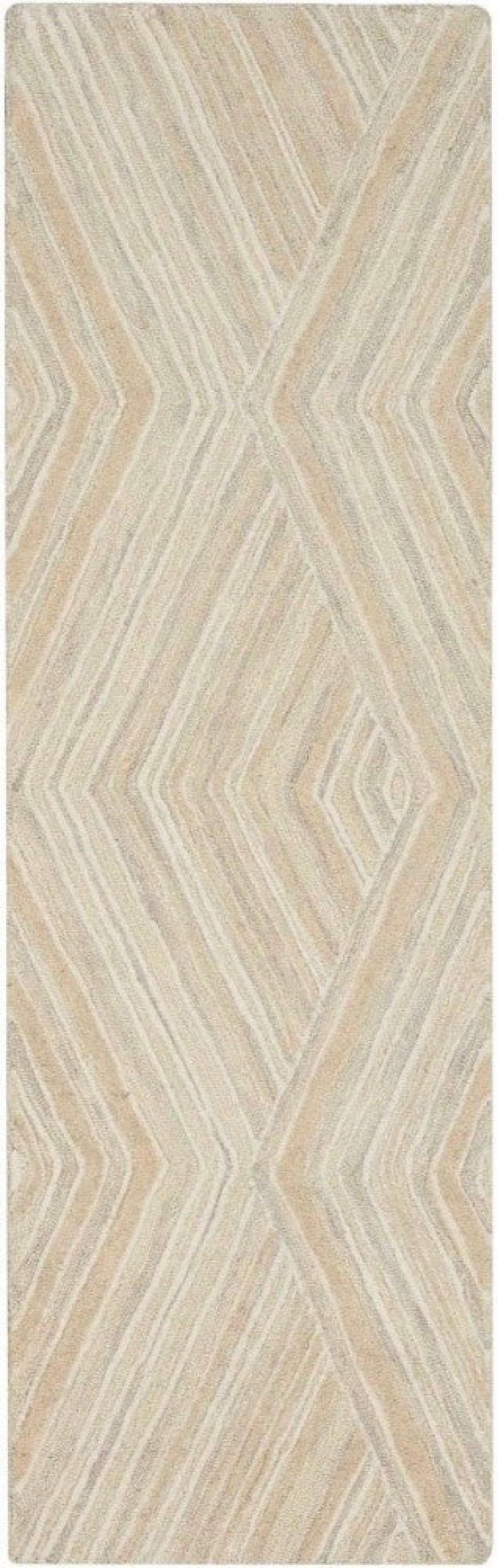 Graceful Ivory Gru03 Wool Contemporary Area Rug - 8 Ft Runner - Ivory