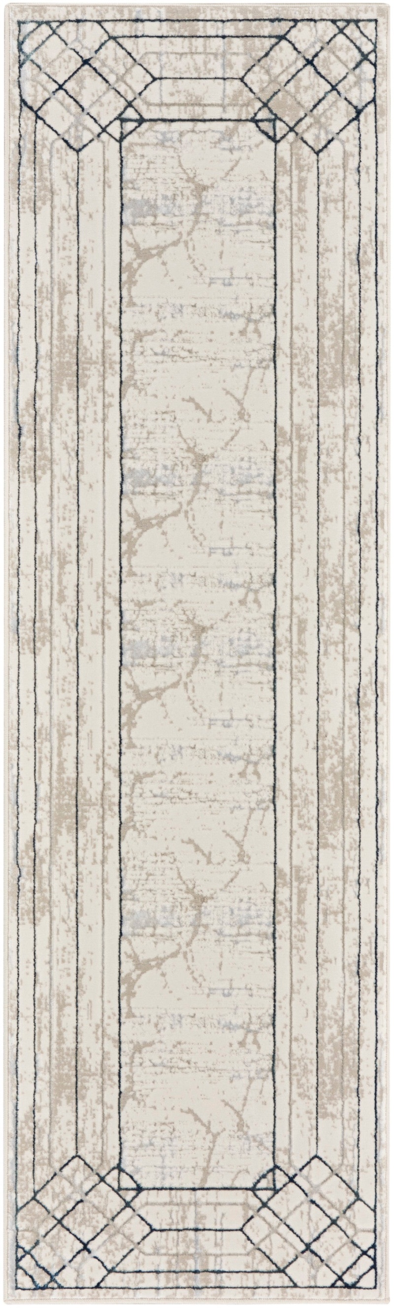 Glitz Ivory / Taupe Mid-Century Modern Area Rug