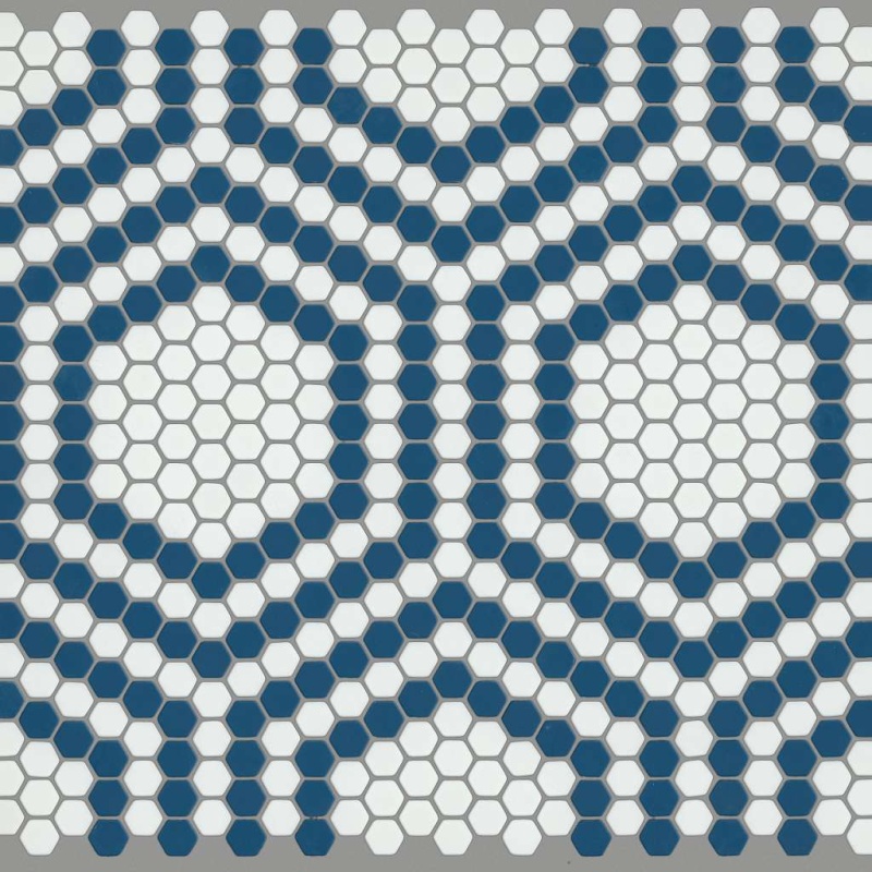 Retro Apiary Indigo Glass Mosaic - Hexagon - Matte