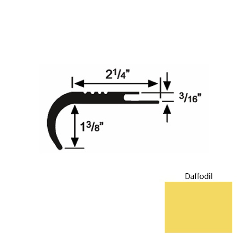 Solid 18 Daffodil Rubber Undercut Carpet Nosing