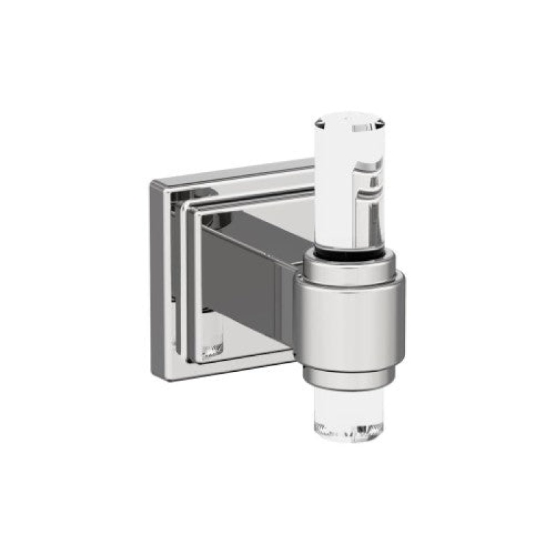 Glacio Zinc & Acrylic Single Prong Robe Hook - Clear / Chrome - 2 13/16" (71 Mm) Length