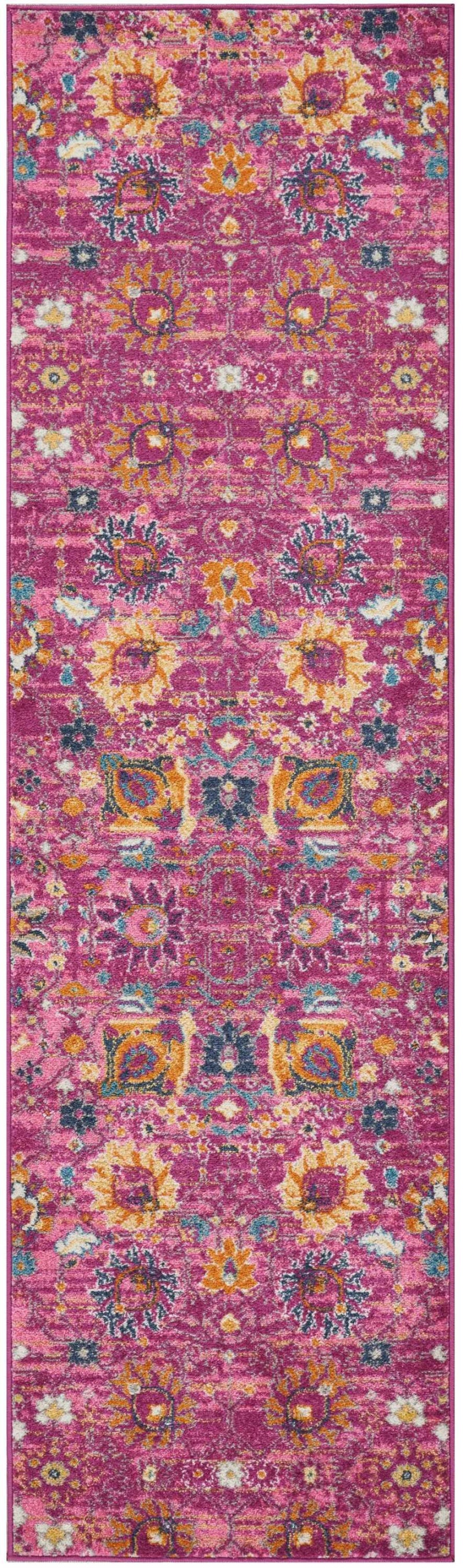 Passion Psn01 Fuchsia Polypropylene Bohemian Area Rug