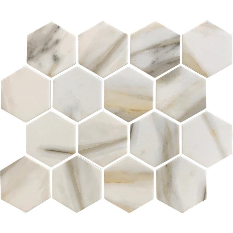 Nantucket Tuckernuck Glass Mosaic - 2.8" X 2.8" Hexagon - Matte