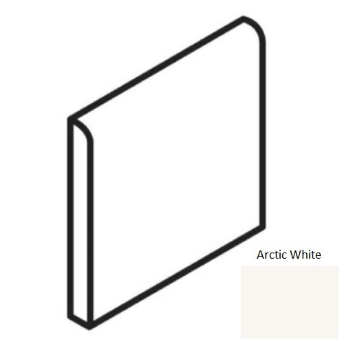 Color Wheel Classic Arctic White Ceramic Wall Trim - 6" X 6" Bullnose