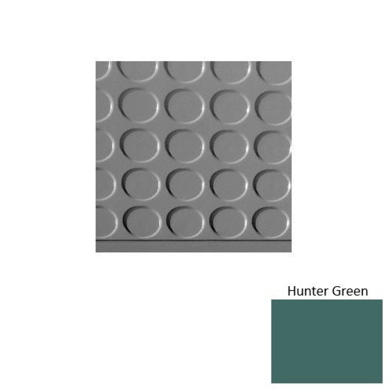 Solid 97 Hunter Green Vantage Raised Circular 15" Depth Rubber (Sq) Stair Tread With Dupont Kevlar - Textured