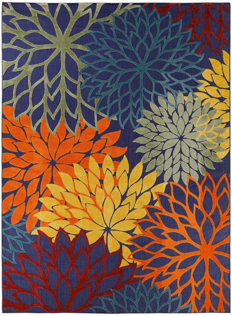 Aloha Alh05 Navy Multicolor Outdoor Area Rug
