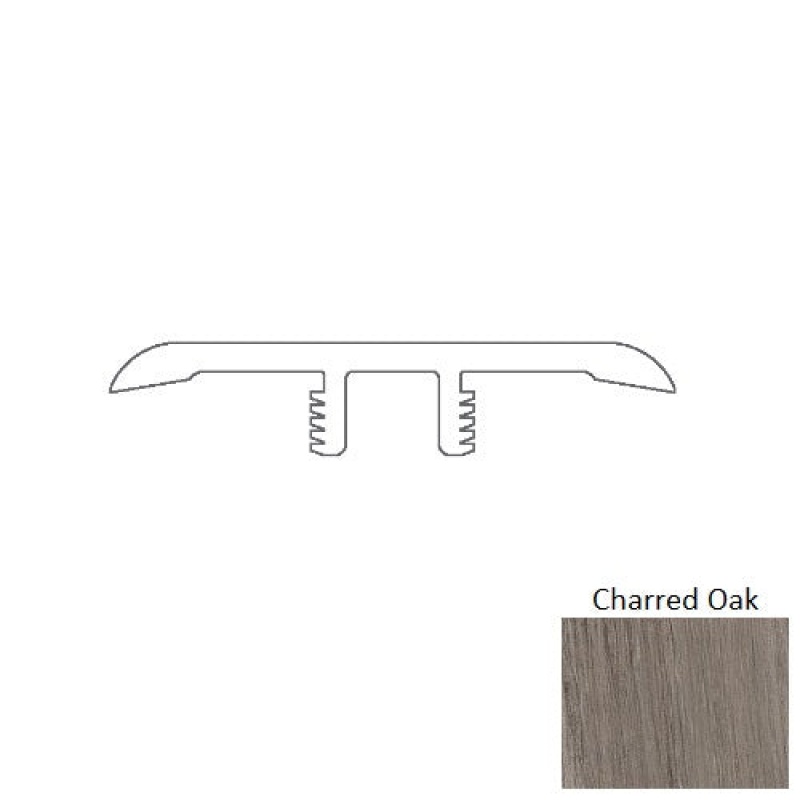 Charred Oak Luxury Vinyl T Molding with Track, 1.71" x 94.49" – Scufresist
