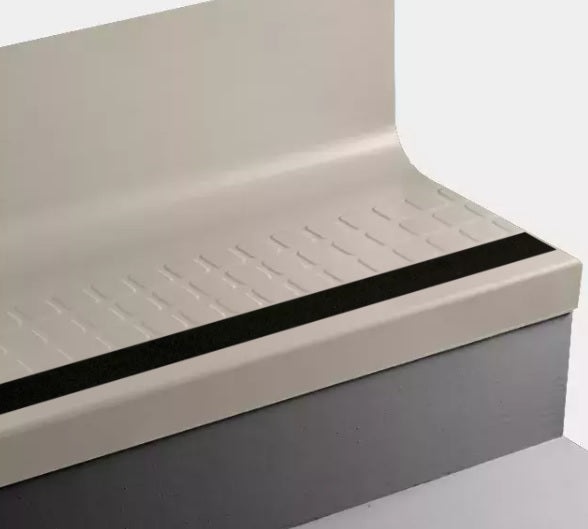 Johnsonite Almond Raised Square Rubber Stair Tread with Riser