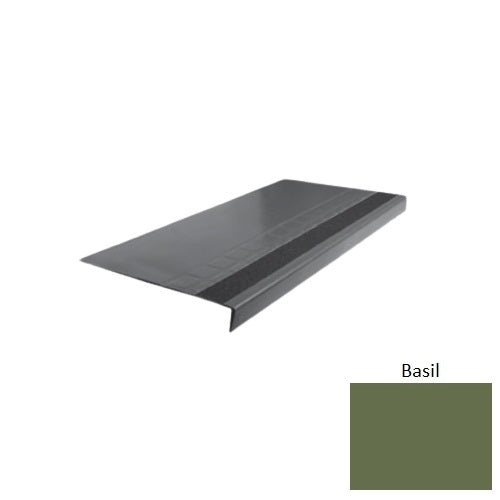 Flextones Basil Type 875 With Flush Ribbed / Smooth Insert Distinct Designs Rubber - 12 1/4" X 72" Stair Tread - Raised Square Design