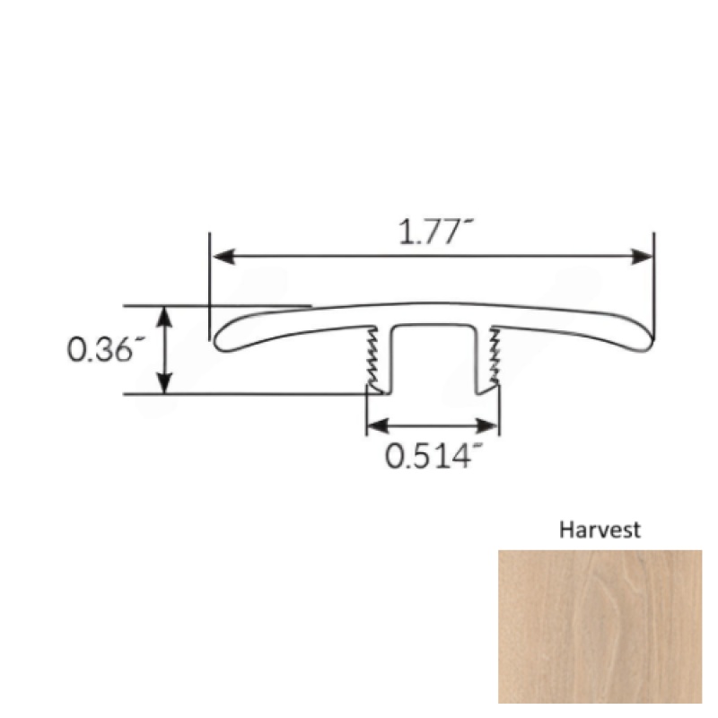 Americano Grande Harvest Luxury Vinyl Moulding / Trim - 94" T Molding - Ceramic Bead